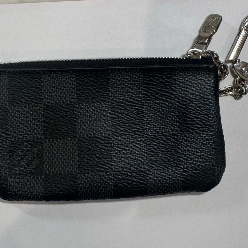 Louis Vuitton Black Checkered Leather Pouch
